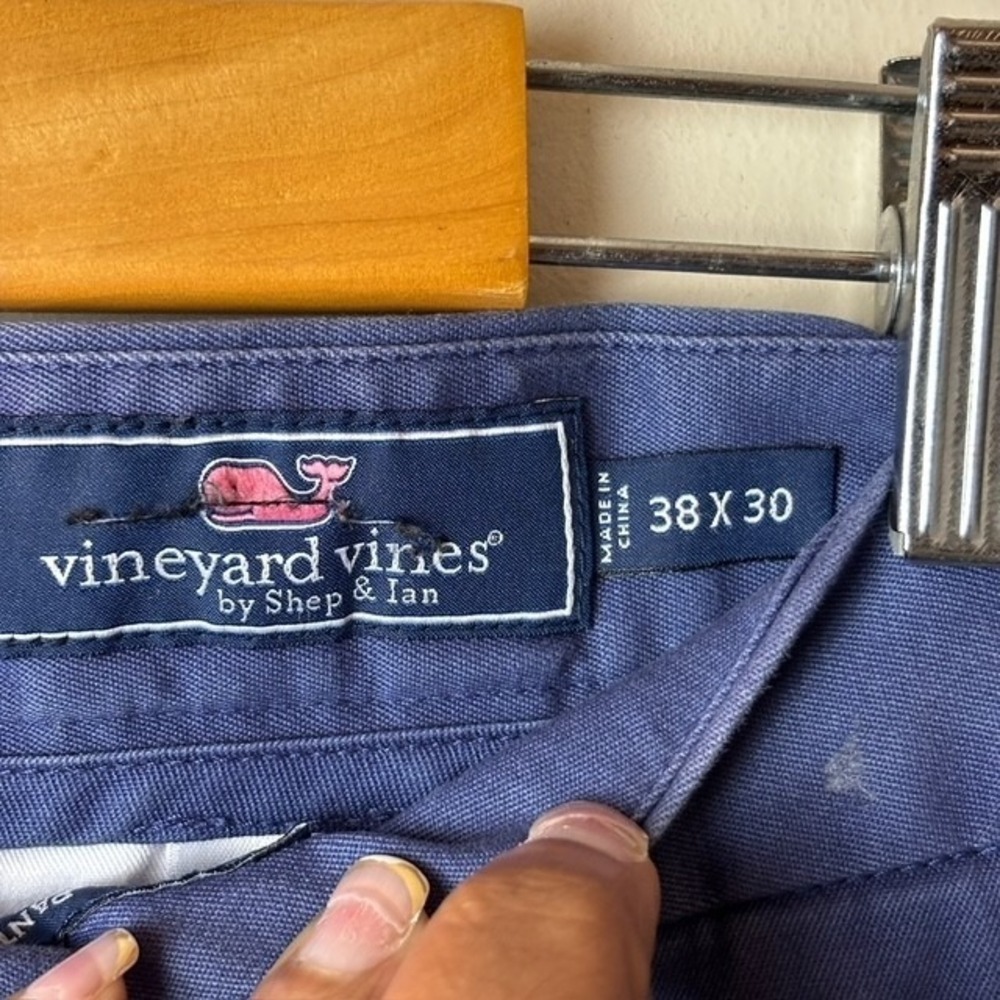 Mens 38x30 Vineyard Vines Breaker Chino Pants Blue Straight Leg See Pictures - Picture 5 of 16